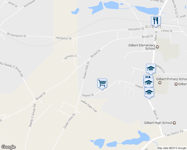 map of restaurants, bars, coffee shops, grocery stores, and more near 220 Green Hills Drive in Gilbert