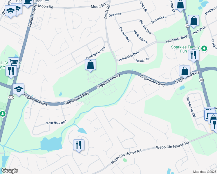 map of restaurants, bars, coffee shops, grocery stores, and more near 328 Elgin Drive in Lawrenceville