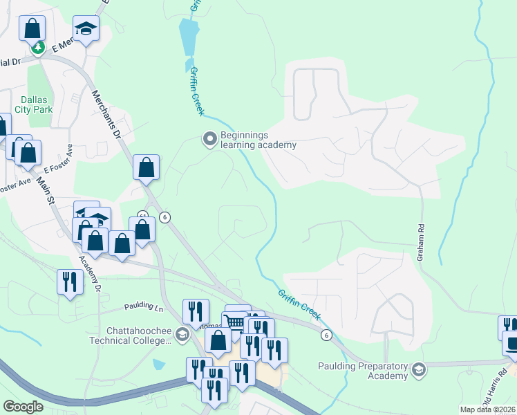 map of restaurants, bars, coffee shops, grocery stores, and more near 247 Bainbridge Circle in Dallas