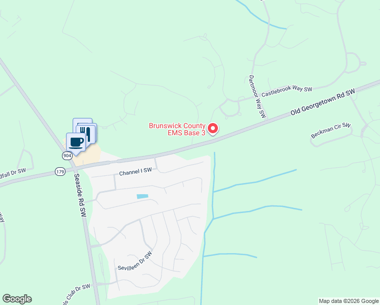 map of restaurants, bars, coffee shops, grocery stores, and more near 7061 Old Georgetown Road Southwest in Ocean Isle Beach