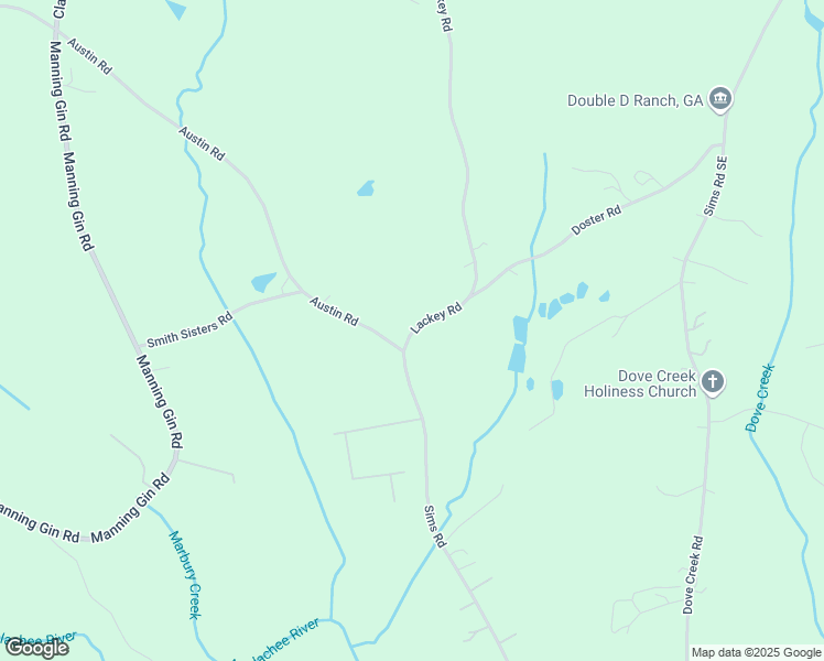 map of restaurants, bars, coffee shops, grocery stores, and more near 1341 Lackey Road in Winder