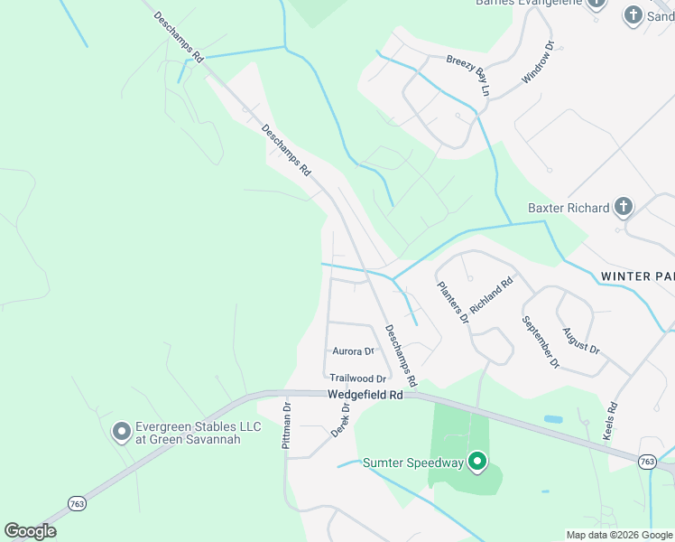 map of restaurants, bars, coffee shops, grocery stores, and more near 360 Trailwood Drive in Sumter