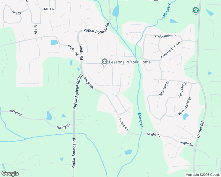 map of restaurants, bars, coffee shops, grocery stores, and more near 5601 Maxon Marsh Drive in Hiram