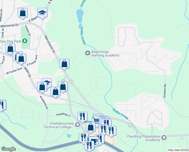 map of restaurants, bars, coffee shops, grocery stores, and more near 229 Bainbridge Circle in Dallas