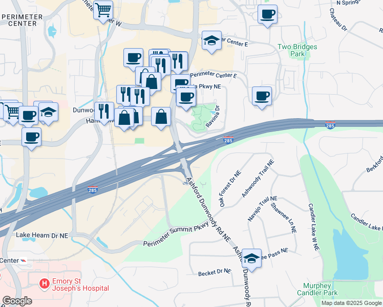 map of restaurants, bars, coffee shops, grocery stores, and more near in 