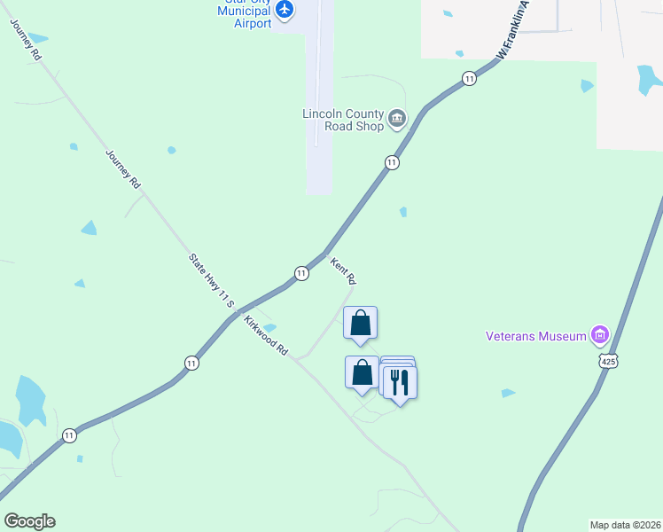 map of restaurants, bars, coffee shops, grocery stores, and more near 67 Kent Road in Star City