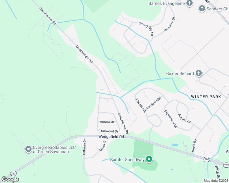 map of restaurants, bars, coffee shops, grocery stores, and more near 200 Trillium Lane in Sumter