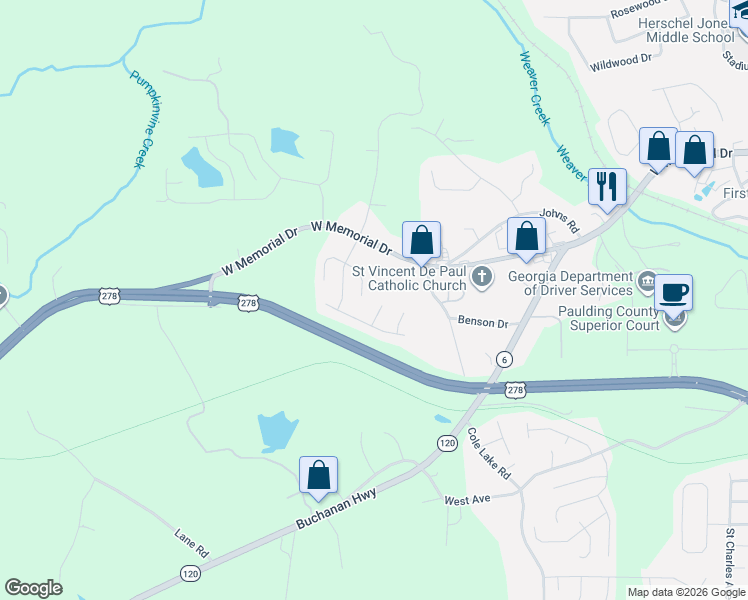 map of restaurants, bars, coffee shops, grocery stores, and more near 107 Salem Place in Dallas