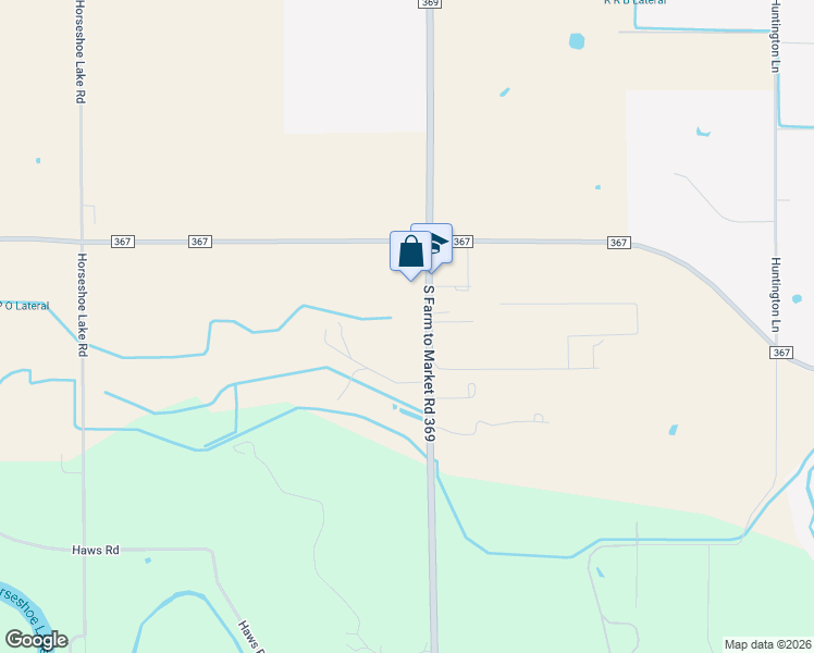 map of restaurants, bars, coffee shops, grocery stores, and more near 2350 Farm to Market 369 in Iowa Park