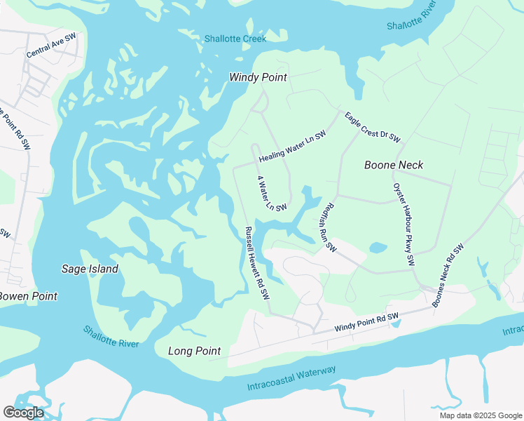 map of restaurants, bars, coffee shops, grocery stores, and more near 3342 4 Water Lane Southwest in Brunswick County