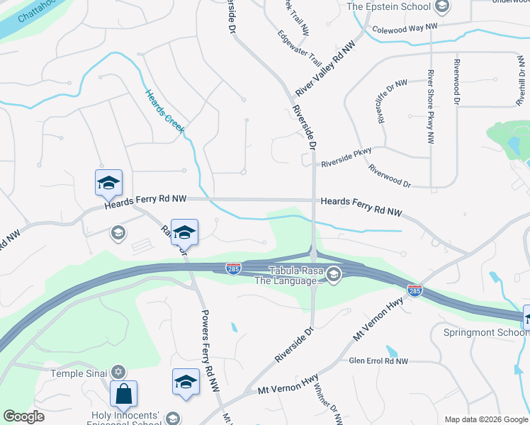 map of restaurants, bars, coffee shops, grocery stores, and more near 705 Old Post Road Northwest in Atlanta