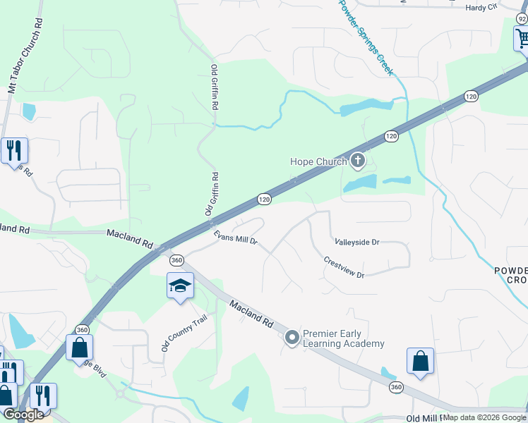 map of restaurants, bars, coffee shops, grocery stores, and more near 1642 Charles Hardy Parkway in Dallas