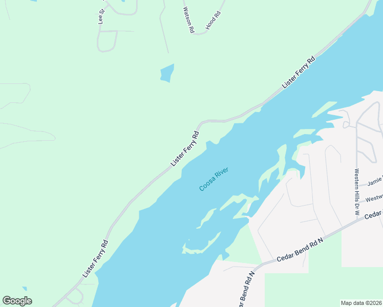 map of restaurants, bars, coffee shops, grocery stores, and more near 6601 Lister Ferry Road in Rainbow City