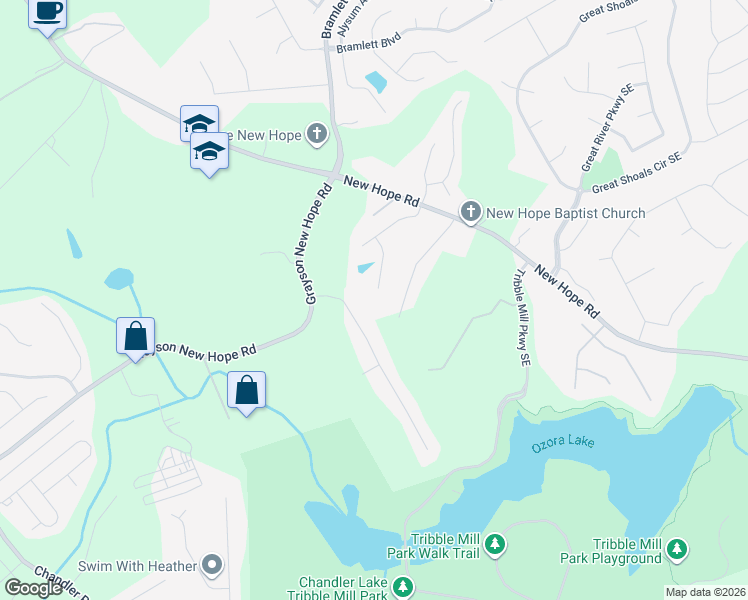 map of restaurants, bars, coffee shops, grocery stores, and more near 1930 Grayson Oaks Court in Lawrenceville
