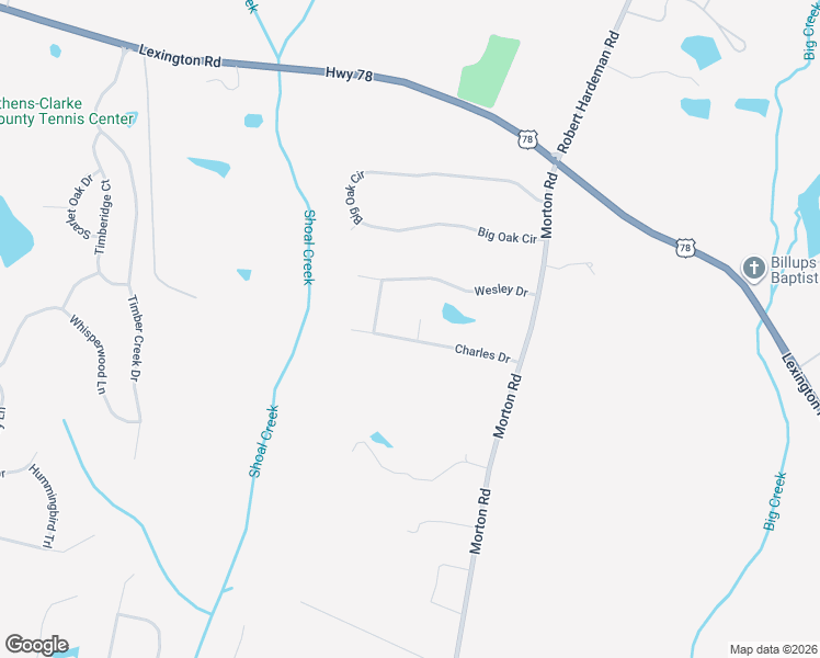 map of restaurants, bars, coffee shops, grocery stores, and more near 460 Charles Drive in Athens