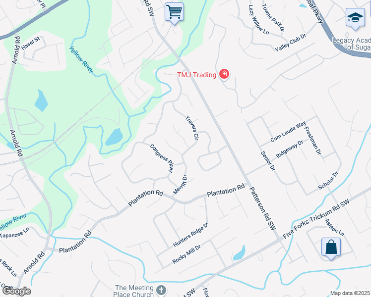 map of restaurants, bars, coffee shops, grocery stores, and more near 303 Sedgewick Trail in Lawrenceville