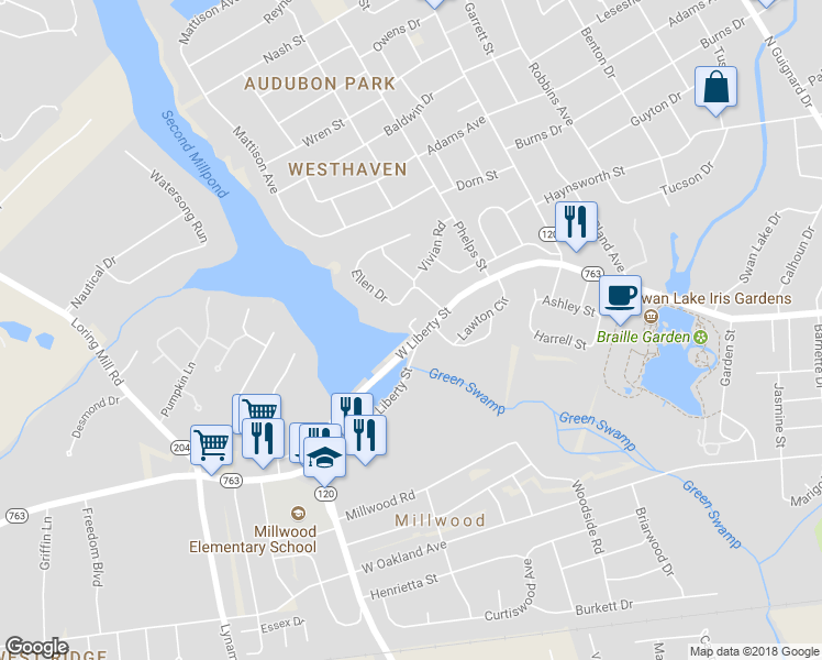 map of restaurants, bars, coffee shops, grocery stores, and more near 7 Saresden Cove in Sumter