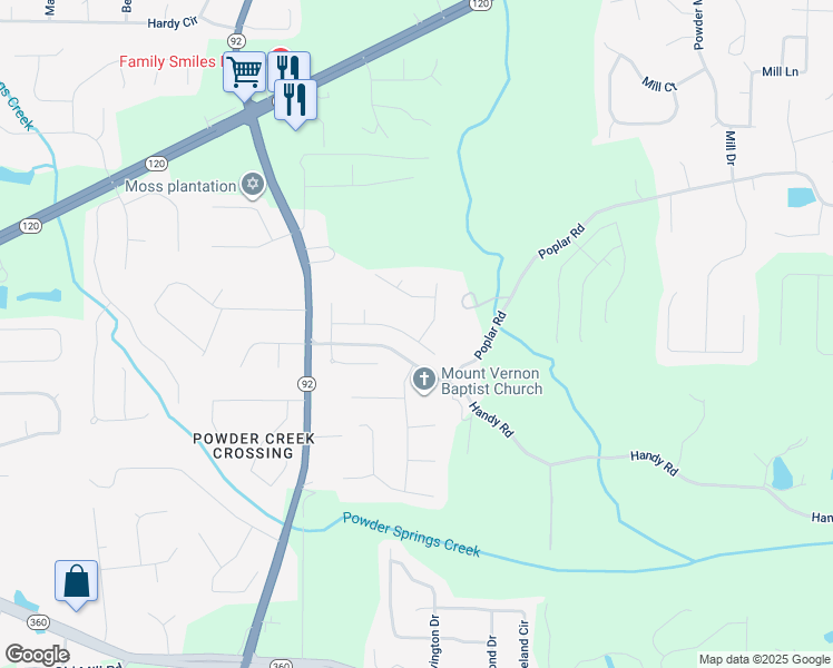 map of restaurants, bars, coffee shops, grocery stores, and more near 19 Colonial Way in Dallas