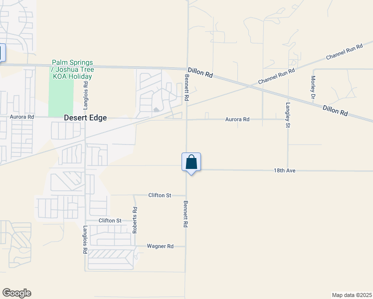 map of restaurants, bars, coffee shops, grocery stores, and more near Bennett Road in Riverside County