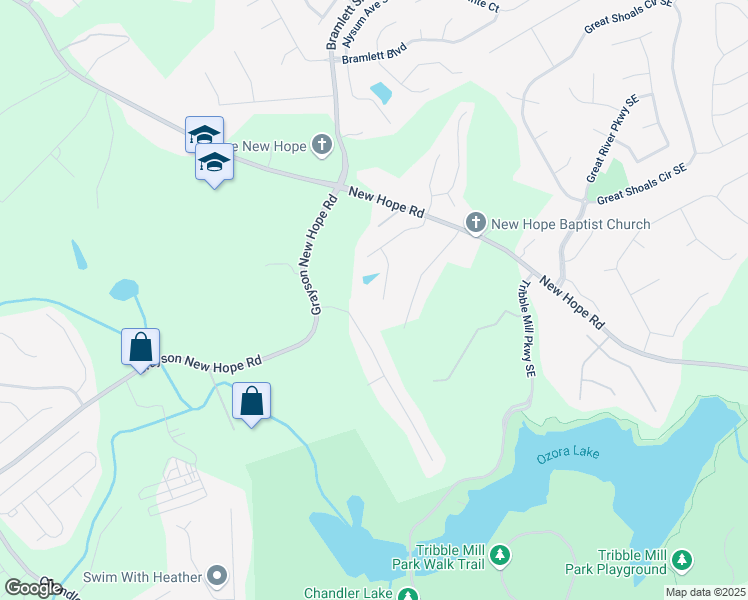 map of restaurants, bars, coffee shops, grocery stores, and more near 1945 Grayson Oaks Court in Lawrenceville