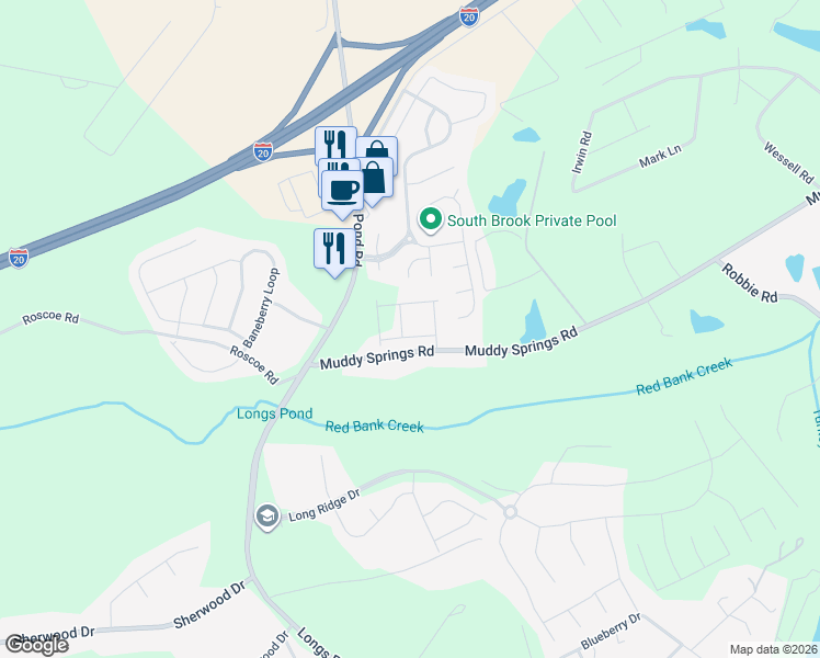 map of restaurants, bars, coffee shops, grocery stores, and more near 851 Muddy Springs Road in Lexington