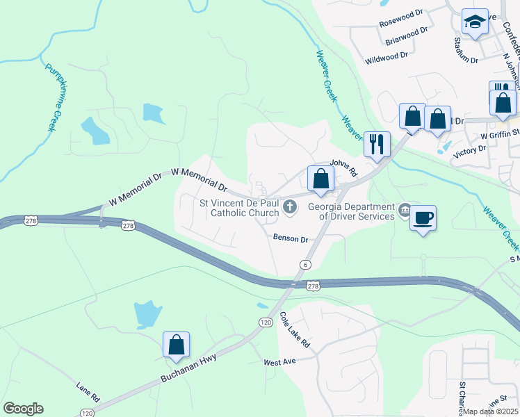 map of restaurants, bars, coffee shops, grocery stores, and more near 700 West Memorial Drive in Dallas