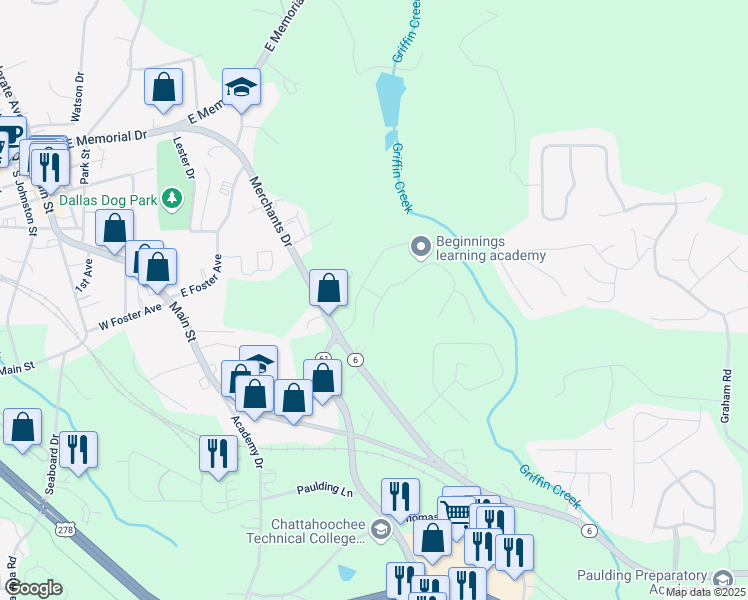map of restaurants, bars, coffee shops, grocery stores, and more near 102 Hampton Lane in Dallas