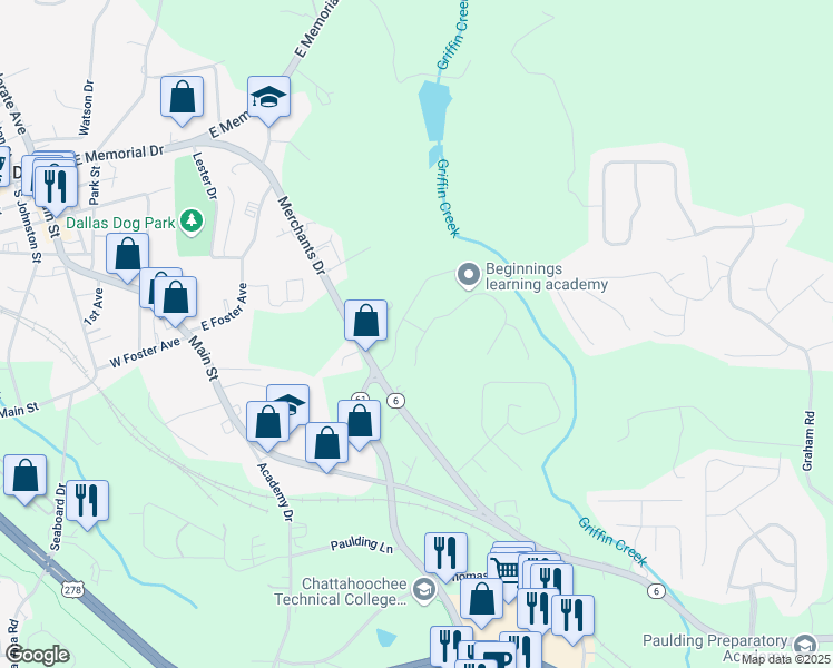 map of restaurants, bars, coffee shops, grocery stores, and more near 102 Hampton Lane in Dallas