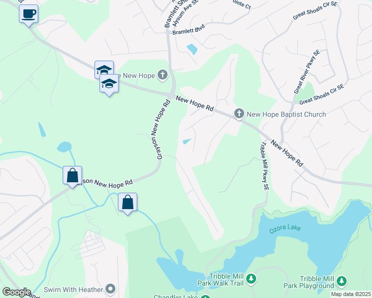 map of restaurants, bars, coffee shops, grocery stores, and more near 1945 Grayson Oaks Court in Lawrenceville