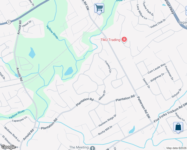 map of restaurants, bars, coffee shops, grocery stores, and more near 255 Merritt Drive in Lawrenceville