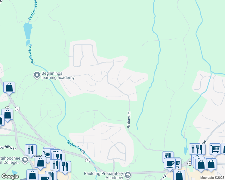 map of restaurants, bars, coffee shops, grocery stores, and more near 891 Graham Road in Dallas