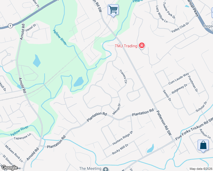 map of restaurants, bars, coffee shops, grocery stores, and more near 255 Merritt Drive in Lawrenceville