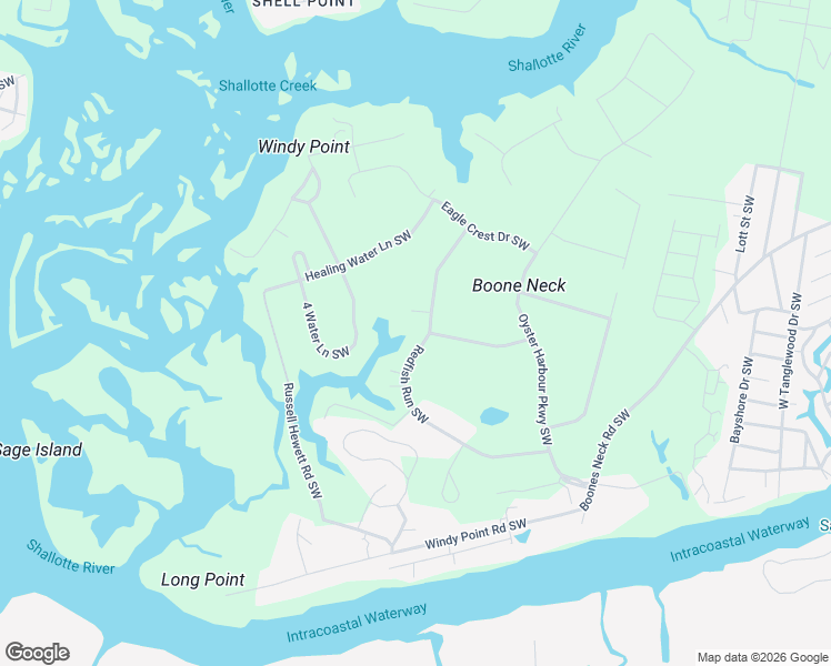 map of restaurants, bars, coffee shops, grocery stores, and more near 1905 Redfish Run SW in Brunswick