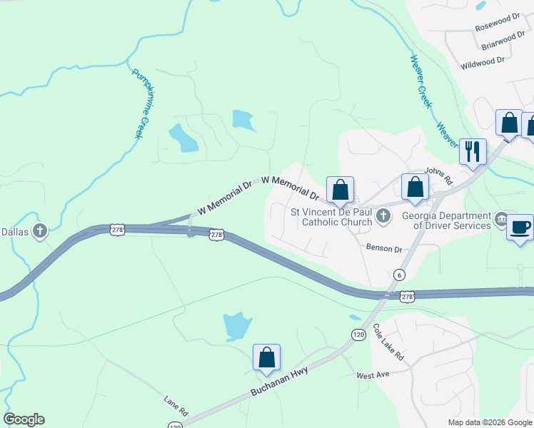map of restaurants, bars, coffee shops, grocery stores, and more near 112 Auburn Park in Dallas