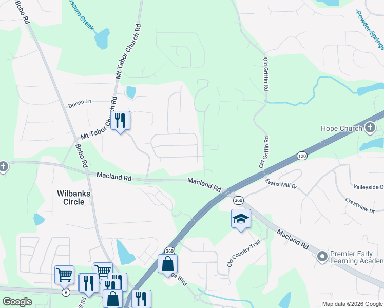 map of restaurants, bars, coffee shops, grocery stores, and more near 98 Forrest Hills Drive in Dallas