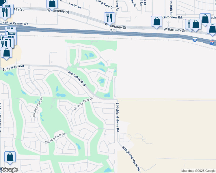 map of restaurants, bars, coffee shops, grocery stores, and more near 721 Big Spring Drive in Banning
