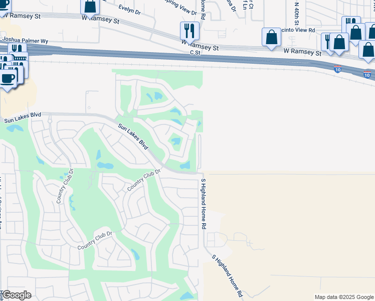 map of restaurants, bars, coffee shops, grocery stores, and more near 721 Big Spring Drive in Banning