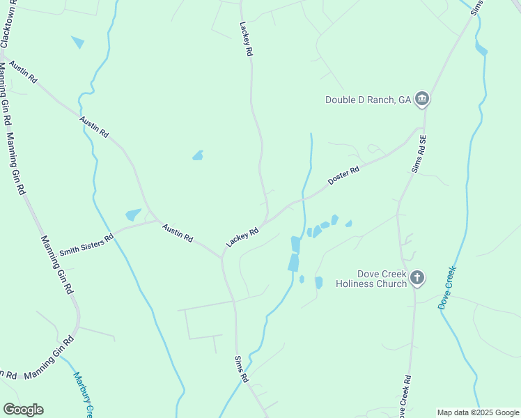map of restaurants, bars, coffee shops, grocery stores, and more near 1341 Lackey Road in Winder