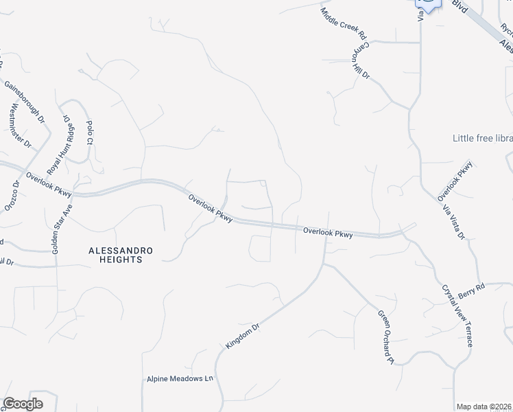 map of restaurants, bars, coffee shops, grocery stores, and more near 670 Pinnacle Ridge Road in Riverside