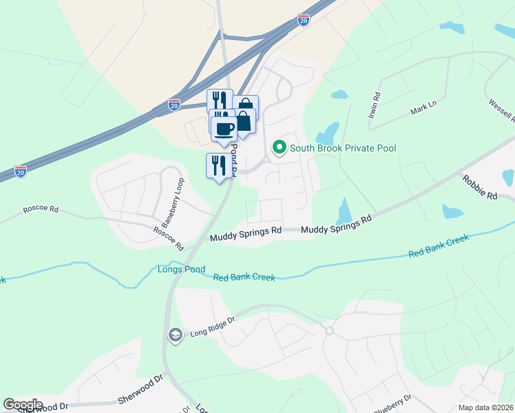 map of restaurants, bars, coffee shops, grocery stores, and more near 851 Muddy Springs Road in Lexington