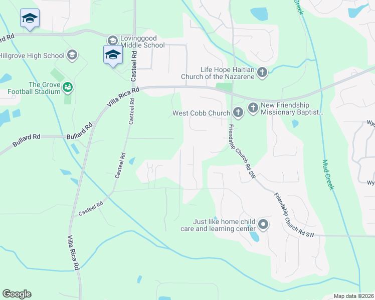 map of restaurants, bars, coffee shops, grocery stores, and more near 1464 Uncle Ben Drive in Powder Springs