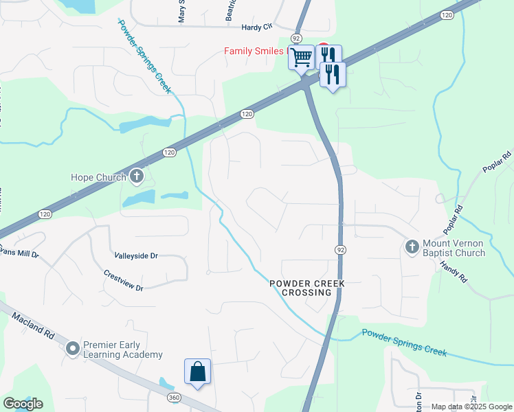 map of restaurants, bars, coffee shops, grocery stores, and more near 430 Creekwood Pass in Dallas