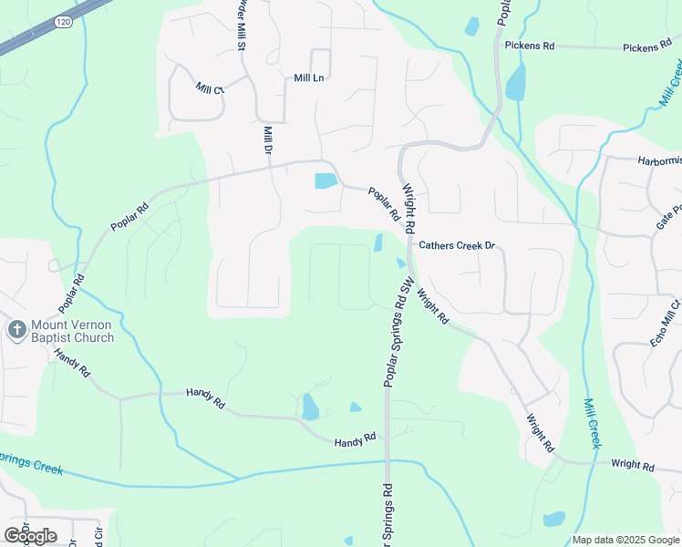 map of restaurants, bars, coffee shops, grocery stores, and more near 275 Puryear Path in Hiram