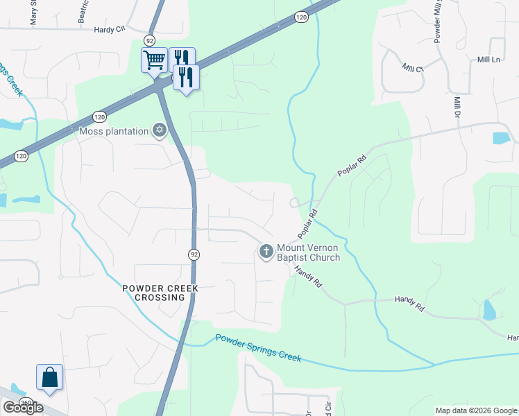 map of restaurants, bars, coffee shops, grocery stores, and more near 45 Alexandria Drive in Dallas