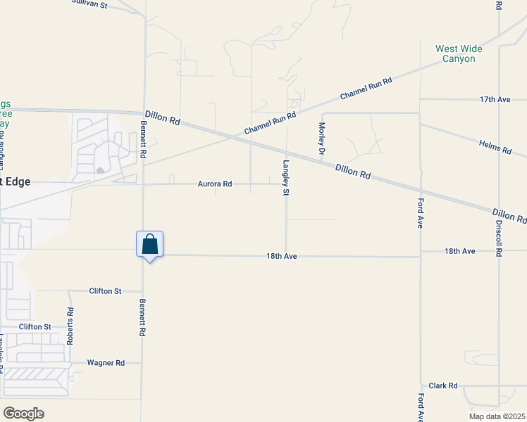 map of restaurants, bars, coffee shops, grocery stores, and more near Aurora Road in Desert Hot Springs