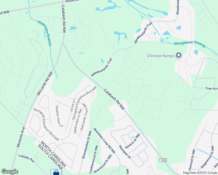 map of restaurants, bars, coffee shops, grocery stores, and more near 690 Calabash Road Northwest in Calabash