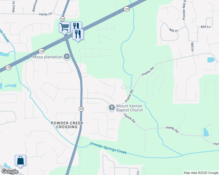 map of restaurants, bars, coffee shops, grocery stores, and more near 45 Alexandria Drive in Dallas