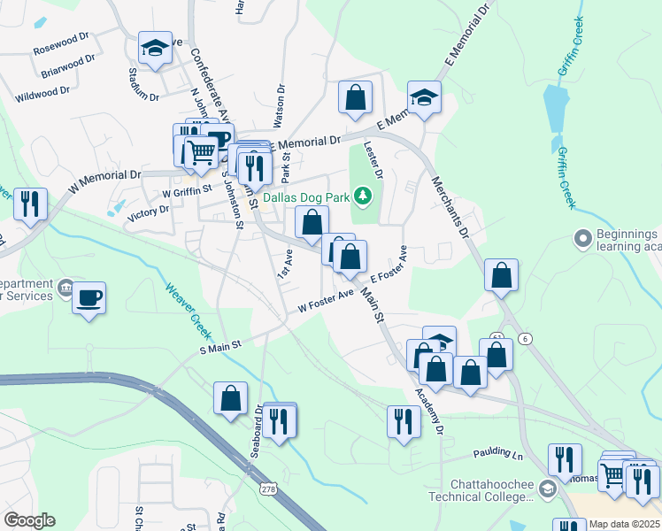 map of restaurants, bars, coffee shops, grocery stores, and more near 303 Hardee Street in Dallas