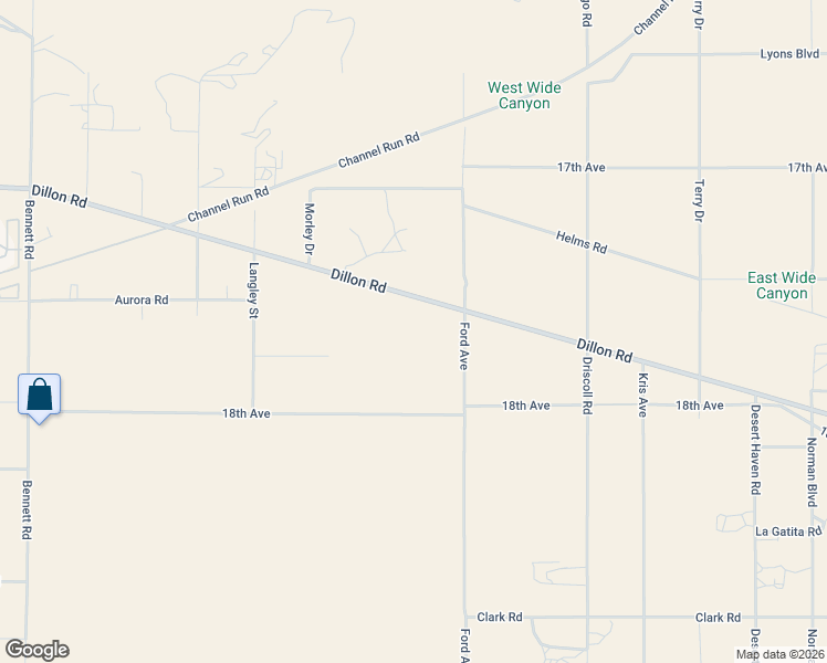 map of restaurants, bars, coffee shops, grocery stores, and more near 71875 Dillon Road in Desert Hot Springs
