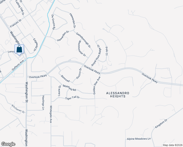 map of restaurants, bars, coffee shops, grocery stores, and more near 6900 Royal Hunt Ridge Drive in Riverside
